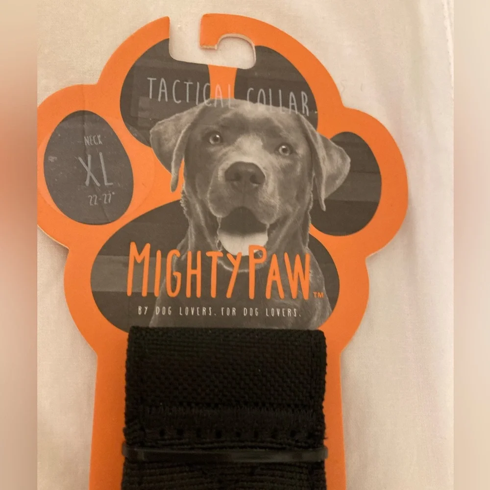 New Mighty Paw TACTICAL Adjustable Collar XL (22”-27”) Black Built in Handle